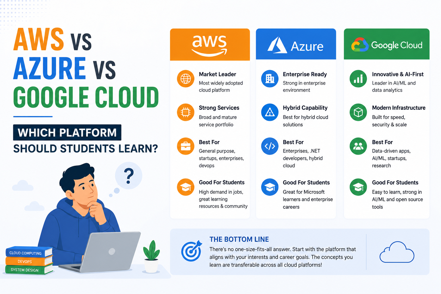 AWS vs Azure vs Google Cloud: Which Platform Should Students Learn?